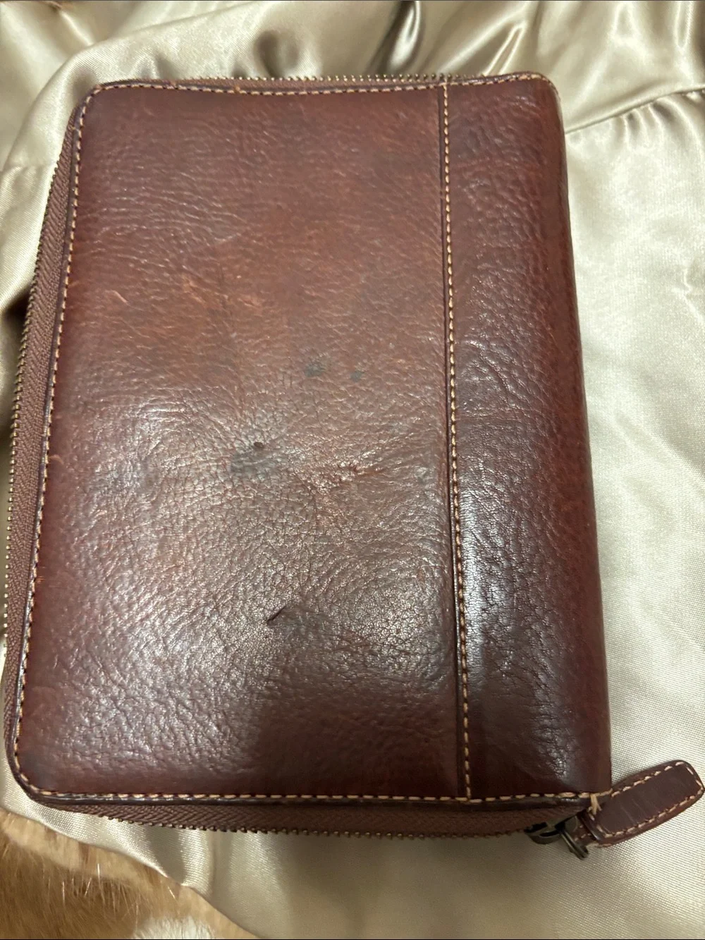 Timberland Binder Agenda Leather Planner Brown  Notebook Organizer Zip/Snap